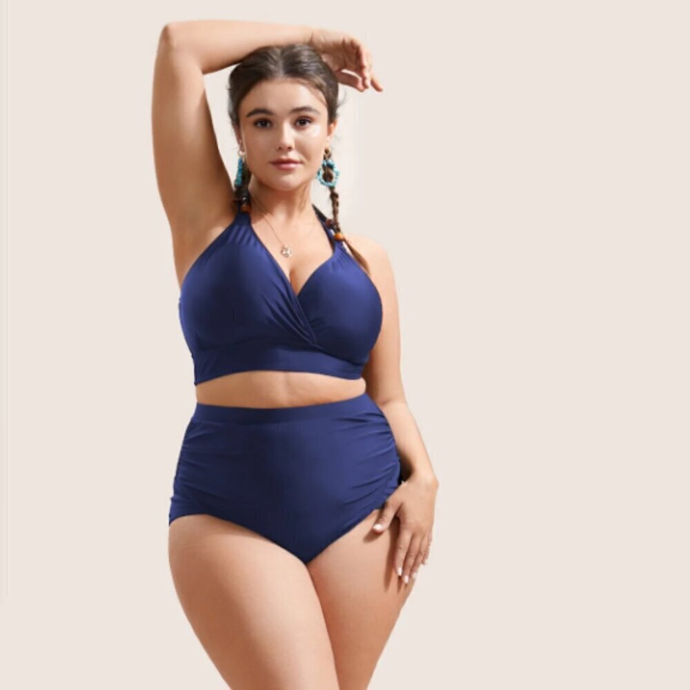 BloomChic Plain Patchwork Ruched Swim Bottom - Picture 5 of 5